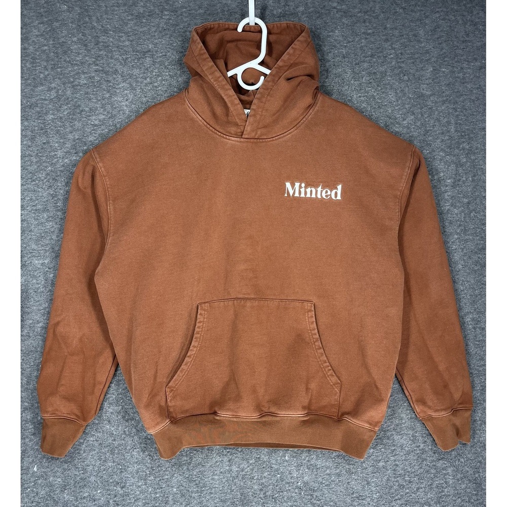 Minted New York Run Club Hoodie Mens 2XL Rust sienna Hooded Relaxed Fit Pullover - Picture 3 of 14